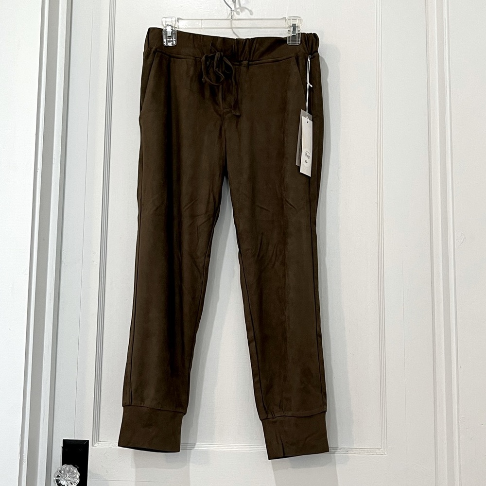 Olive suede Another Love pants medium